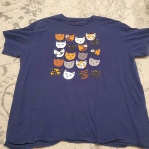 Cat Graphic 2xl Navy T Shirt